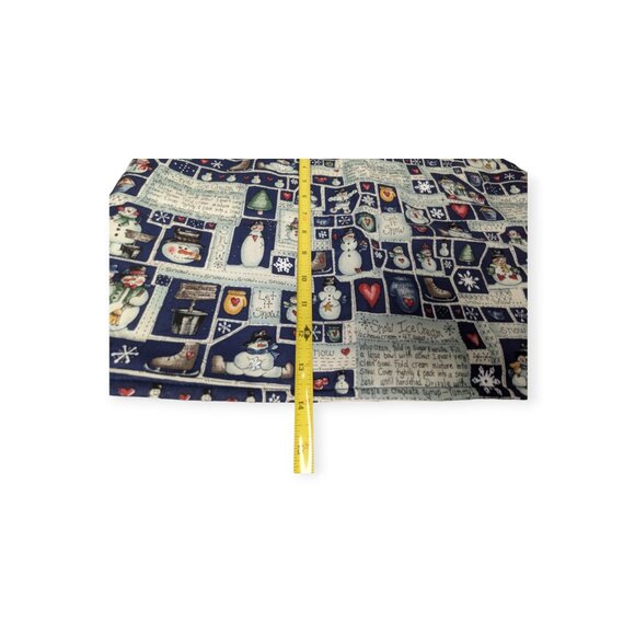 Handmade Snowman 42" Blue & White Table Runner Comes with Original Instructions - Picture 7 of 7